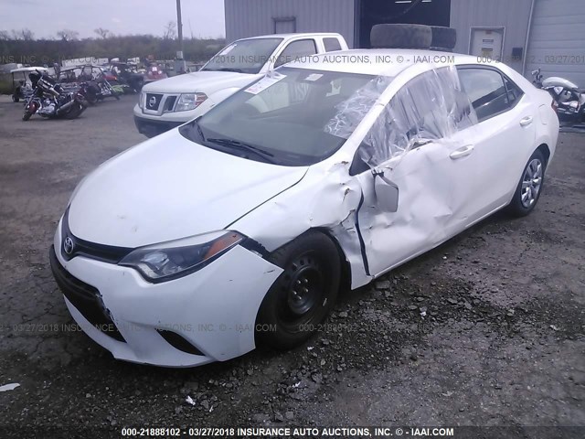 2T1BURHE6EC041019 - 2014 TOYOTA COROLLA L/LE/LE PLS/PRM/S/S PLS WHITE photo 2