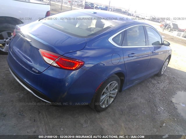 1C3CCCAB3FN692177 - 2015 CHRYSLER 200 LIMITED BLUE photo 4