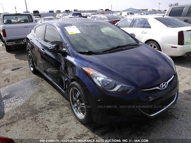 5NPDH4AEXDH411622 - 2013 HYUNDAI ELANTRA GLS/LIMITED BLUE photo 1