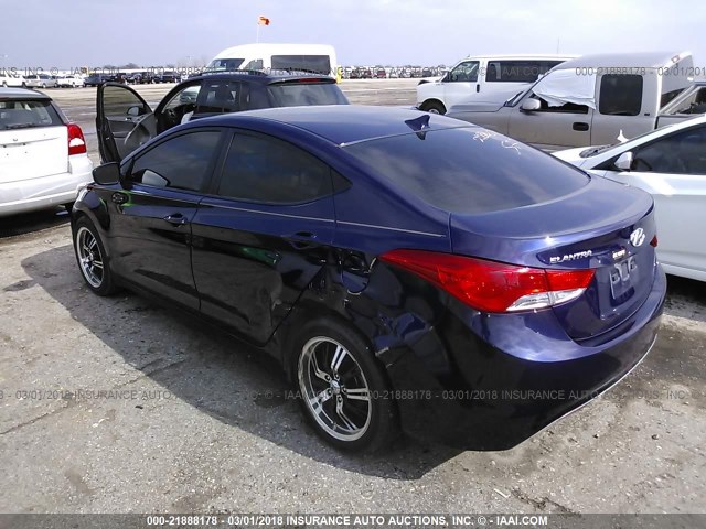 5NPDH4AEXDH411622 - 2013 HYUNDAI ELANTRA GLS/LIMITED BLUE photo 3