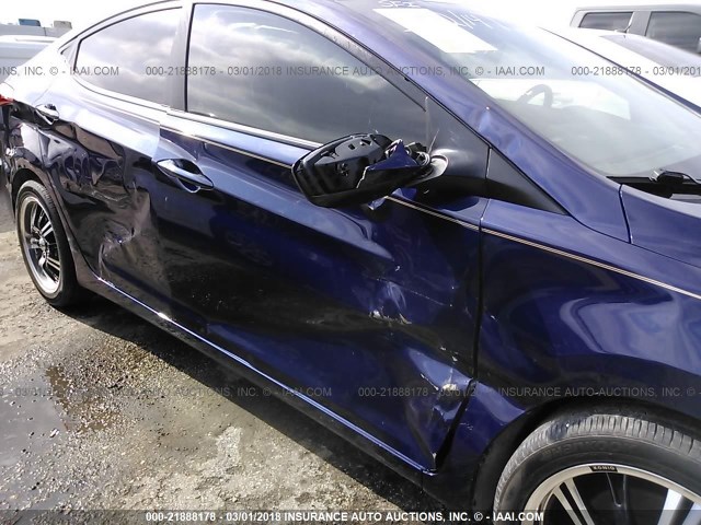 5NPDH4AEXDH411622 - 2013 HYUNDAI ELANTRA GLS/LIMITED BLUE photo 6