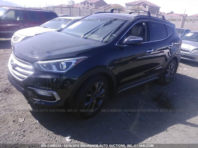 5XYZW4LA0HG461402 - 2017 HYUNDAI SANTA FE SPORT  BLACK photo 2