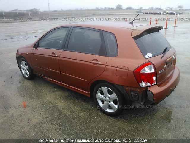 KNAFE161385012446 - 2008 KIA SPECTRA5 5 SX ORANGE photo 3