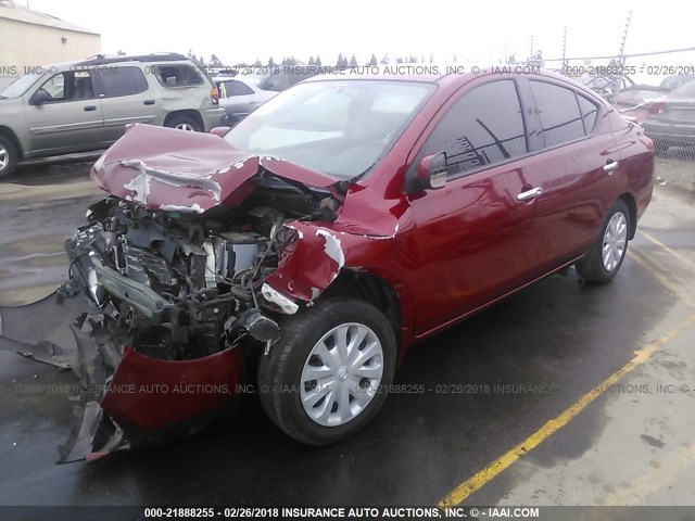 3N1CN7AP2EK454059 - 2014 NISSAN VERSA S/S PLUS/SV/SL RED photo 2