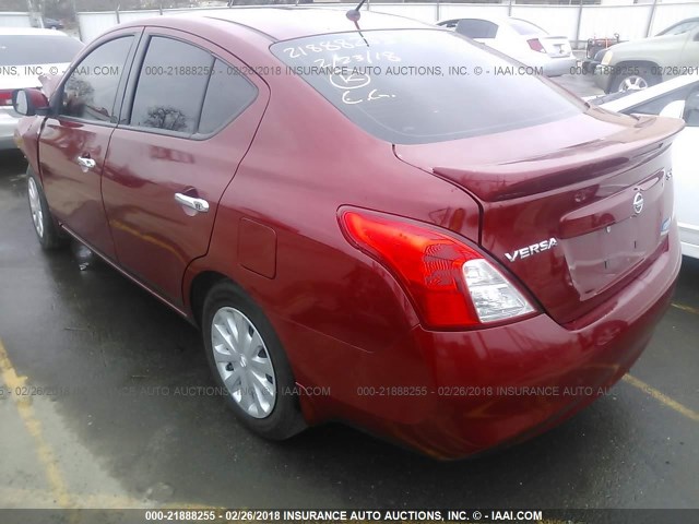 3N1CN7AP2EK454059 - 2014 NISSAN VERSA S/S PLUS/SV/SL RED photo 3