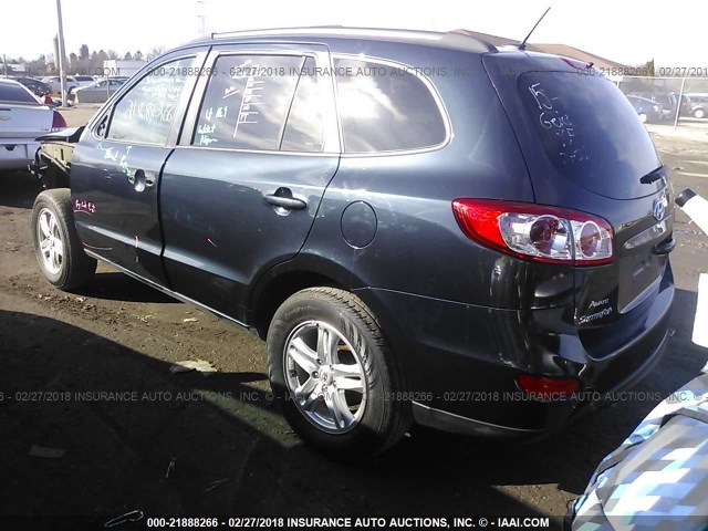 5XYZG3AB1CG155269 - 2012 HYUNDAI SANTA FE GLS BLUE photo 3