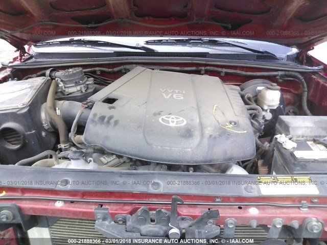 5TFLU4EN8DX071053 - 2013 TOYOTA TACOMA DOUBLE CAB წითელი ფოტო 10
