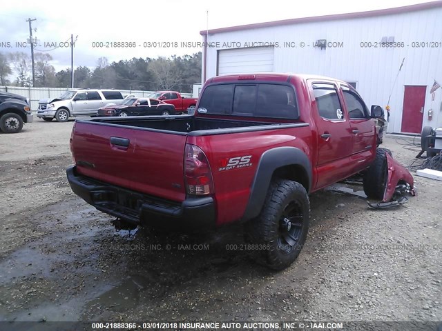 5TFLU4EN8DX071053 - 2013 TOYOTA TACOMA DOUBLE CAB წითელი ფოტო 4