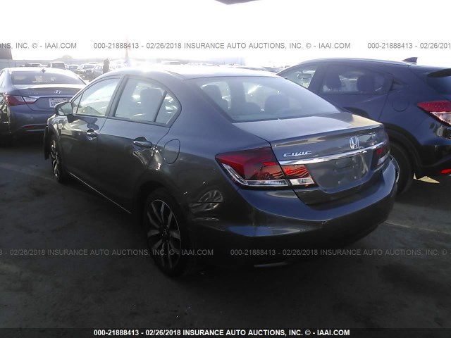 19XFB2F97EE259377 - 2014 HONDA CIVIC EXL GRAY photo 3