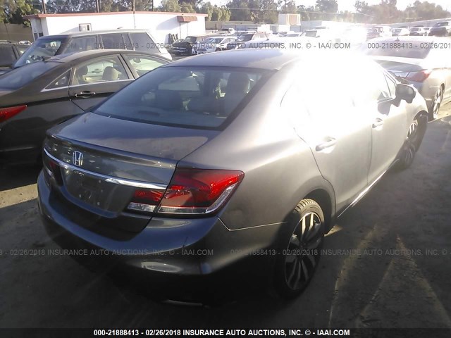 19XFB2F97EE259377 - 2014 HONDA CIVIC EXL GRAY photo 4