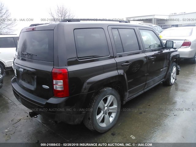 1C4NJPFB5ED723332 - 2014 JEEP PATRIOT LATITUDE BLACK photo 4