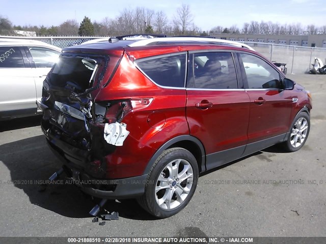 1FMCU9JX6EUC14391 - 2014 FORD ESCAPE TITANIUM RED photo 4