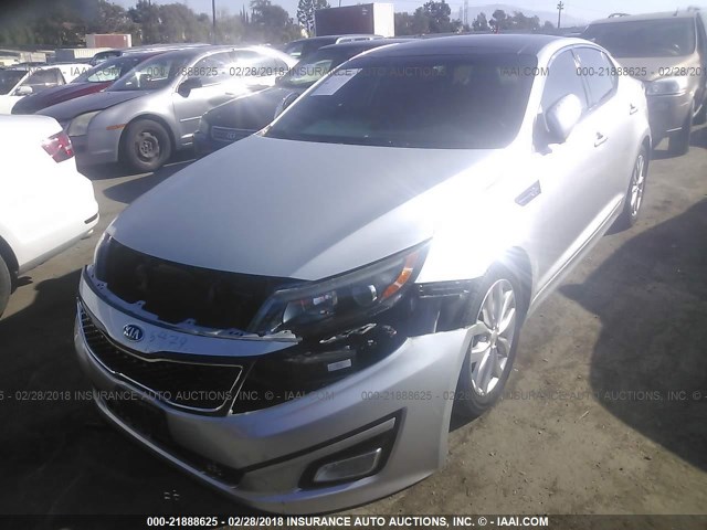 5XXGN4A76EG321016 - 2014 KIA OPTIMA EX SILVER photo 2