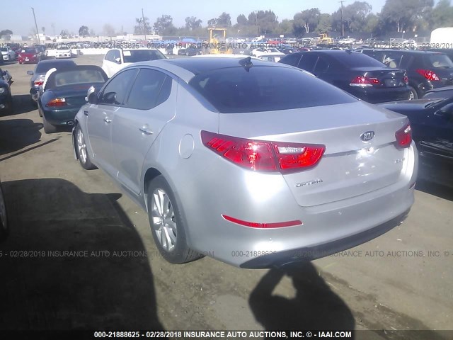 5XXGN4A76EG321016 - 2014 KIA OPTIMA EX SILVER photo 3