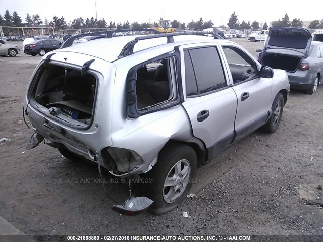 KM8SB82B91U092196 - 2001 HYUNDAI SANTA FE SILVER photo 4