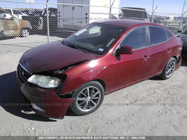 KMHDU46D99U759593 - 2009 HYUNDAI ELANTRA GLS/SE RED photo 2