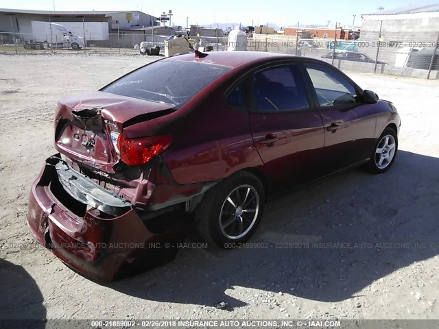 KMHDU46D99U759593 - 2009 HYUNDAI ELANTRA GLS/SE RED photo 4