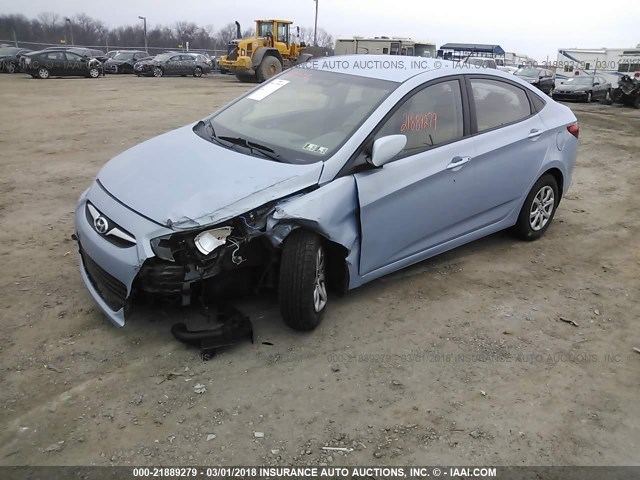 KMHCT4AE3CU158203 - 2012 HYUNDAI ACCENT GLS/GS BLUE photo 2