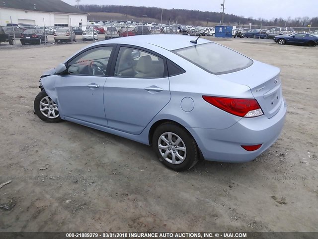 KMHCT4AE3CU158203 - 2012 HYUNDAI ACCENT GLS/GS BLUE photo 3