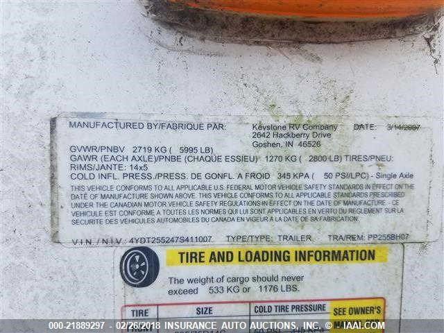 4YDT255247S411007 - 2007 KEYSTONE PASSPORT 未知 照片 7