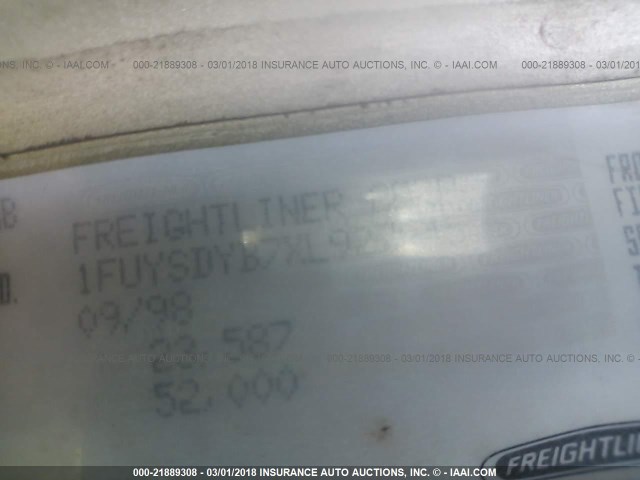 1FUYSDYB7XL927945 - 1999 FREIGHTLINER CONVENTIONAL FLC120 GOLD photo 10