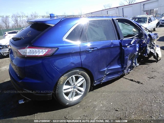 2FMTK4J81FBB56828 - 2015 FORD EDGE SEL BLUE photo 4