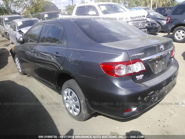 2T1BU4EE0BC698367 - 2011 TOYOTA COROLLA S/LE GRAY photo 3