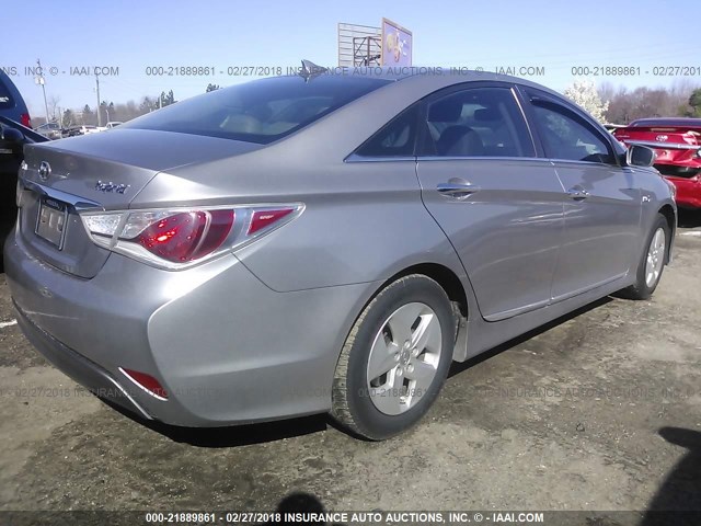 KMHEC4A49CA054333 - 2012 HYUNDAI SONATA HYBRID GRAY photo 4