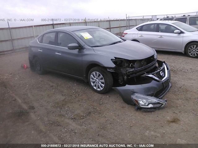 3N1AB7AP3GY315316 - 2016 NISSAN SENTRA S/SV/SR/SL GRAY photo 1