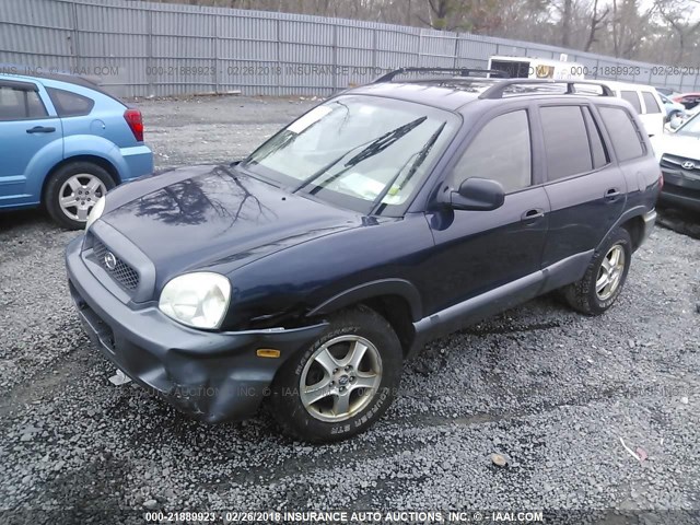 KM8SC13D34U733920 - 2004 HYUNDAI SANTA FE GLS/LX BLUE photo 2