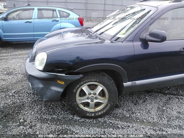 KM8SC13D34U733920 - 2004 HYUNDAI SANTA FE GLS/LX BLUE photo 6