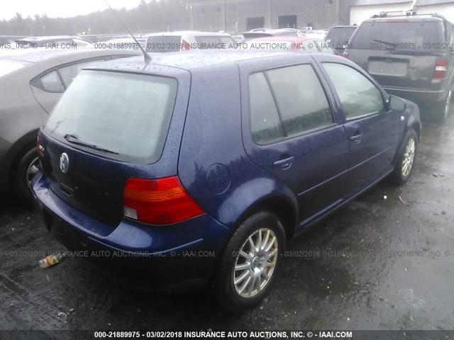 9BWGL61J044000858 - 2004 VOLKSWAGEN GOLF GLS BLUE photo 4