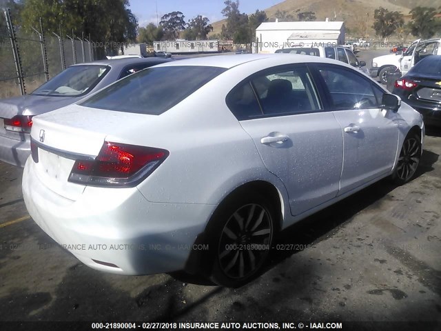 19XFB2F94EE222125 - 2014 HONDA CIVIC EXL WHITE photo 4
