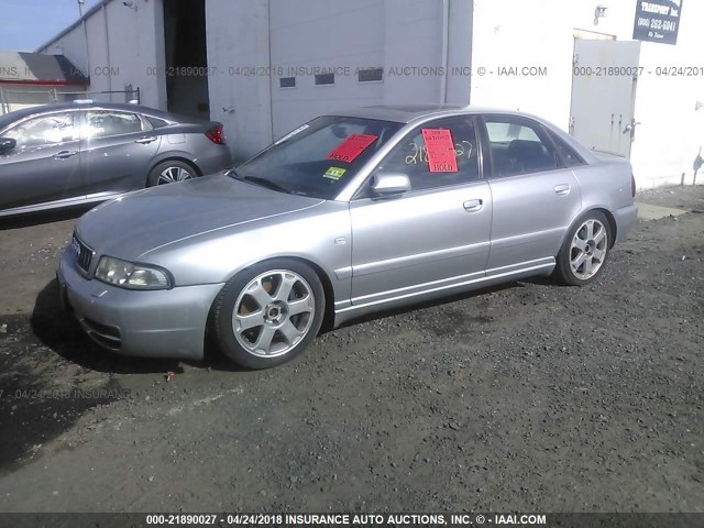 WAURD68D21A135091 - 2001 AUDI S4 2.7 QUATTRO SILVER photo 2