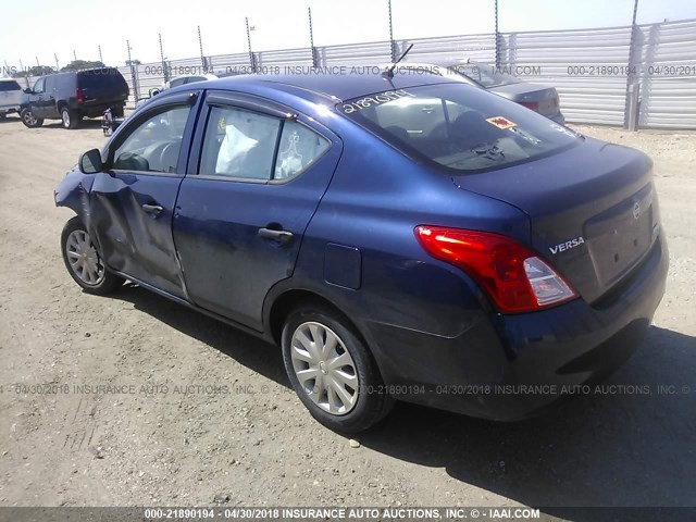 3N1CN7AP2EL851216 - 2014 NISSAN VERSA S/S PLUS/SV/SL Dark Blue photo 3