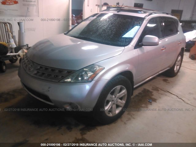 JN8AZ08T36W410861 - 2006 NISSAN MURANO SL/SE/S SILVER photo 2