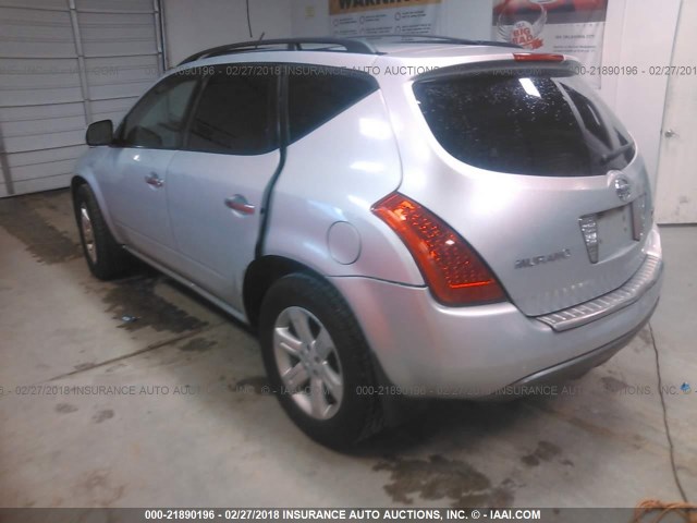 JN8AZ08T36W410861 - 2006 NISSAN MURANO SL/SE/S SILVER photo 3