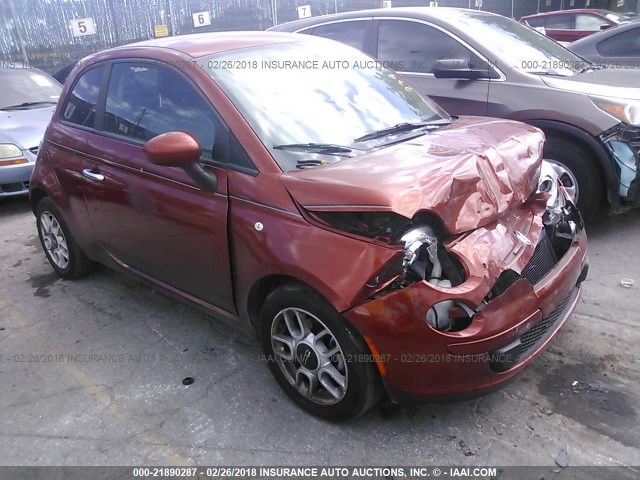 3C3CFFAR8DT739318 - 2013 FIAT 500 POP ORANGE photo 1