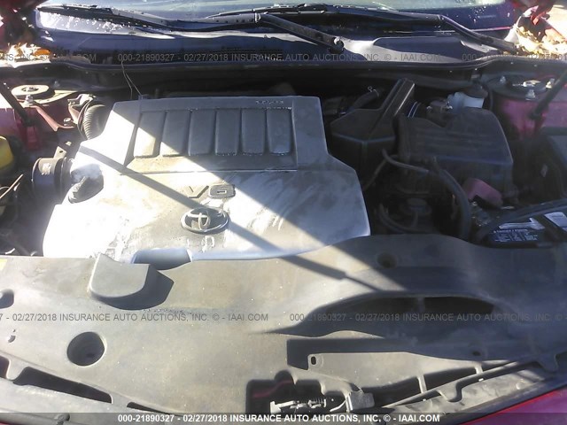 4T1BK46K18U067385 - 2008 TOYOTA CAMRY LE/XLE/SE წითელი ფოტო 10