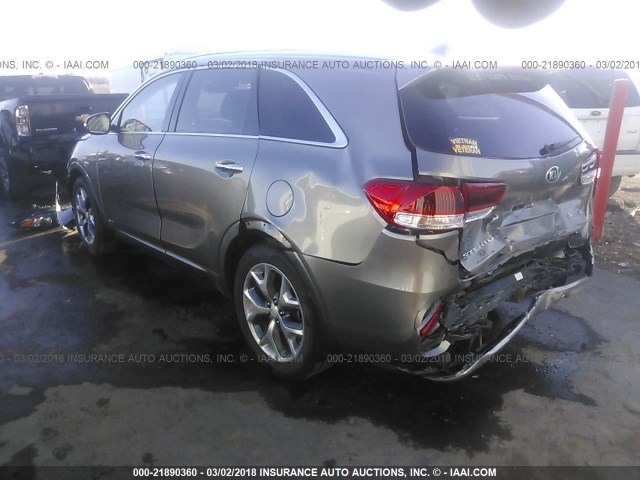 5XYPKDA58GG074958 - 2016 KIA SORENTO SX/SX LIMITED GRAY photo 3