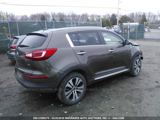 KNDPCCA23D7510797 - 2013 KIA SPORTAGE EX BROWN photo 4