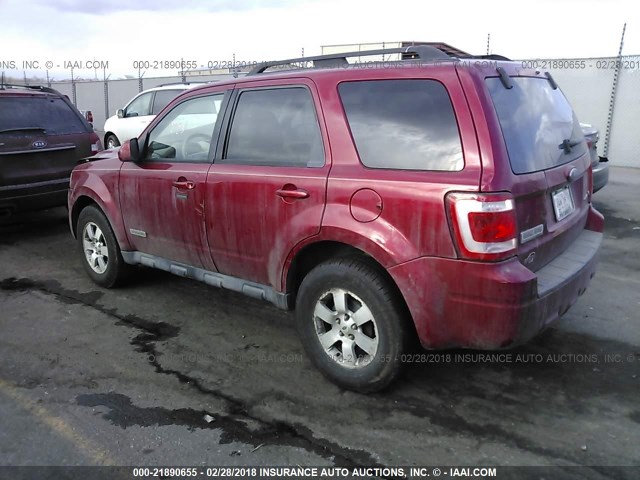 1FMCU941X8KA47802 - 2008 FORD ESCAPE LIMITED RED photo 3