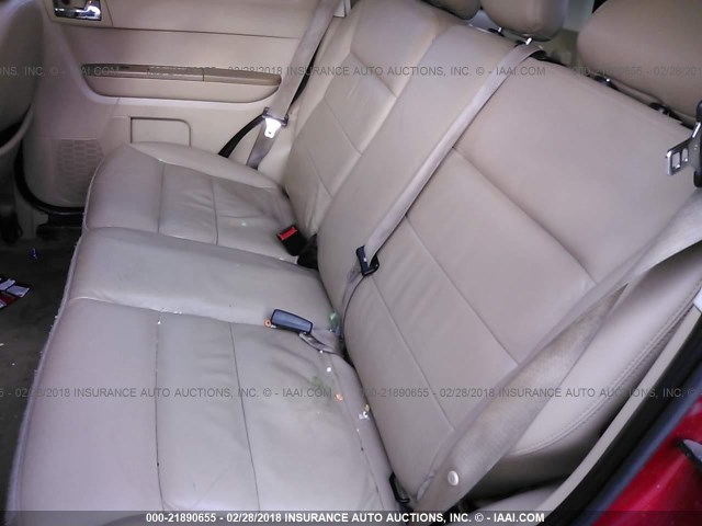 1FMCU941X8KA47802 - 2008 FORD ESCAPE LIMITED RED photo 8