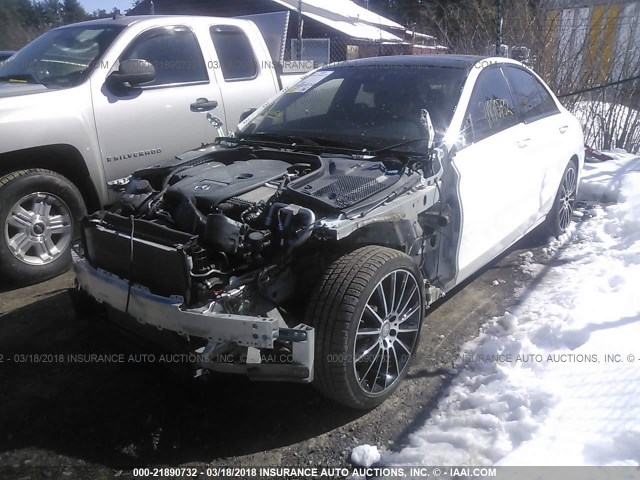 55SWF4KB0GU129509 - 2016 MERCEDES-BENZ C 300 4MATIC WHITE photo 2