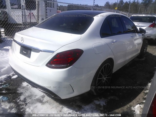 55SWF4KB0GU129509 - 2016 MERCEDES-BENZ C 300 4MATIC WHITE photo 4