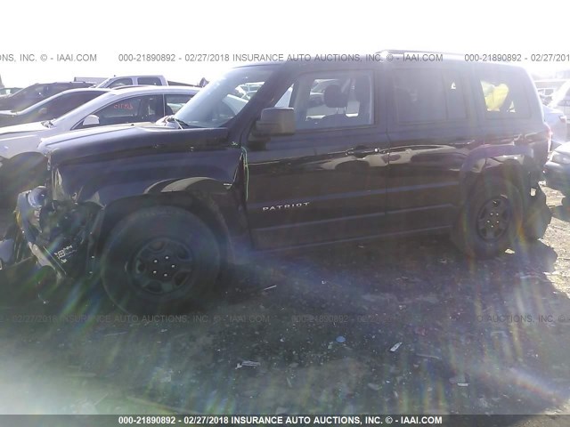 1C4NJPBA3GD677581 - 2016 JEEP PATRIOT SPORT BLACK photo 2