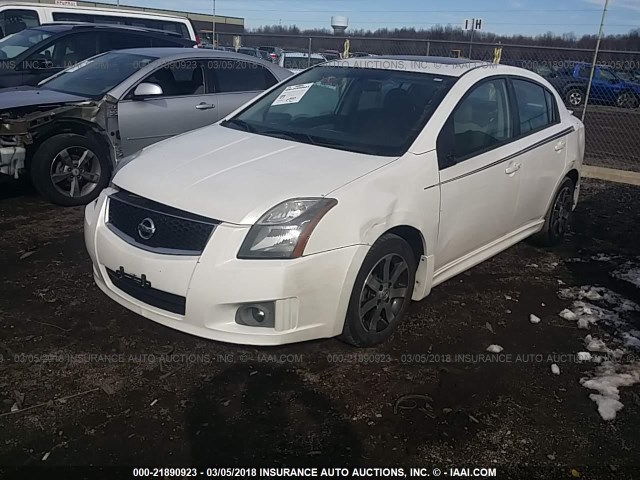 3N1AB6AP2CL631890 - 2012 NISSAN SENTRA 2.0/2.0S/SR/2.0SL WHITE photo 2