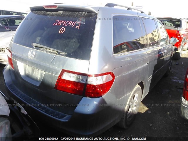 5FNRL387X6B121761 - 2006 HONDA ODYSSEY EXL ნაცრისფერი ფოტო 4