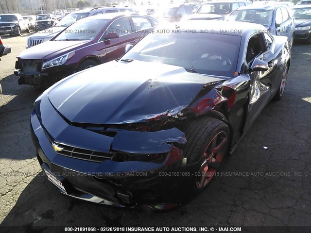 2G1FD1E38F9266560 - 2015 CHEVROLET CAMARO LT BLUE photo 2