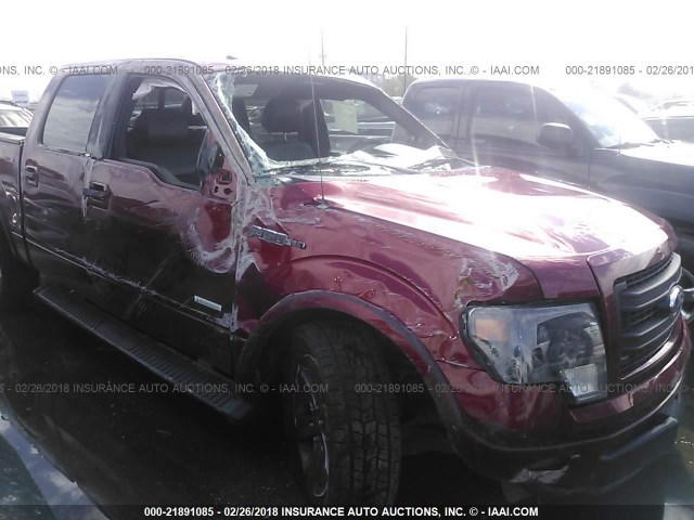 1FTFW1CT1DKF18648 - 2013 FORD F150 SUPERCREW RED photo 6